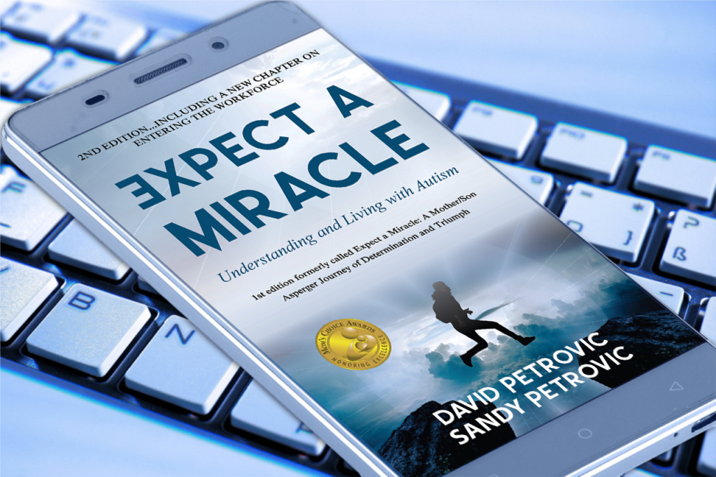 Asperger Miracles Book Cover on Smartphone